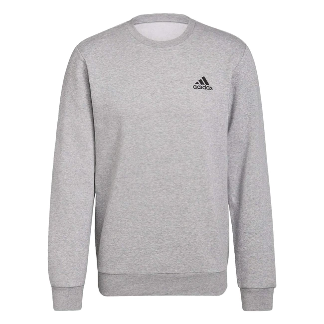 Adidas Mens Feelcozy Essentials Fleece Sweatshirt XL MGreyHBlack Warm Comfort