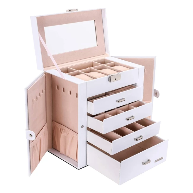 Caja de Joyera Seelux 4 Cajones - Almacenamiento y Expositor - Blanco