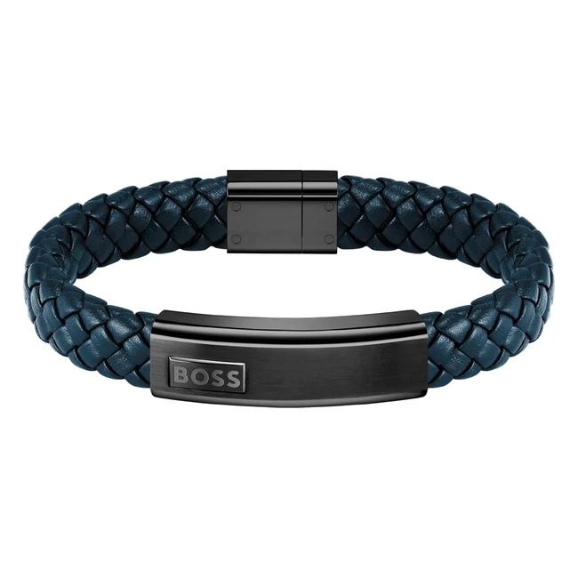 Pulsera Hombre Boss Jewelry Lander NegroAzul Ref1234 Envo Gratis