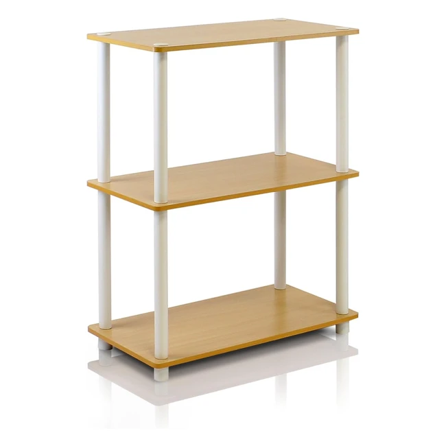 Furinno Turnntube 3-Tier Compact Shelf Display Rack - Beech - Modern Design  Qu