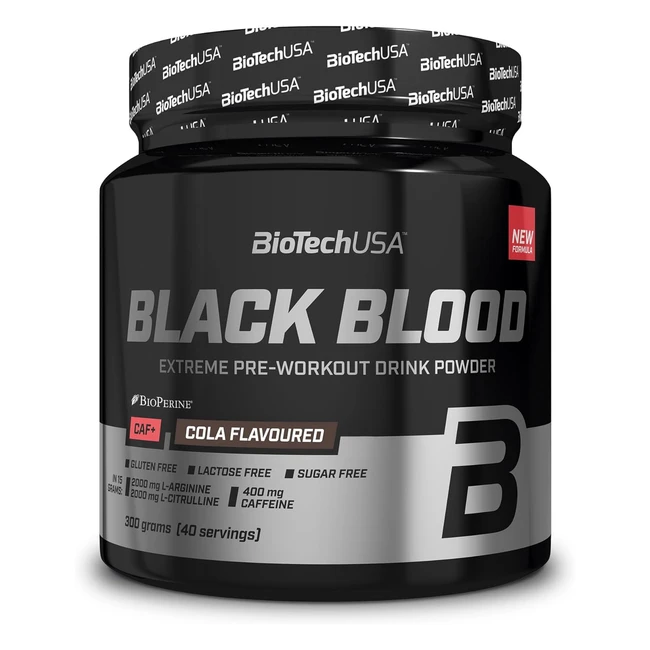 Black Blood Caf Preworkout Drink 12 Principi Attivi 200mg Caffeina 300g Cola
