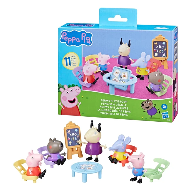Peppa Pig Playgroup Playset Medium - 5 Figures  6 Accessories Included
