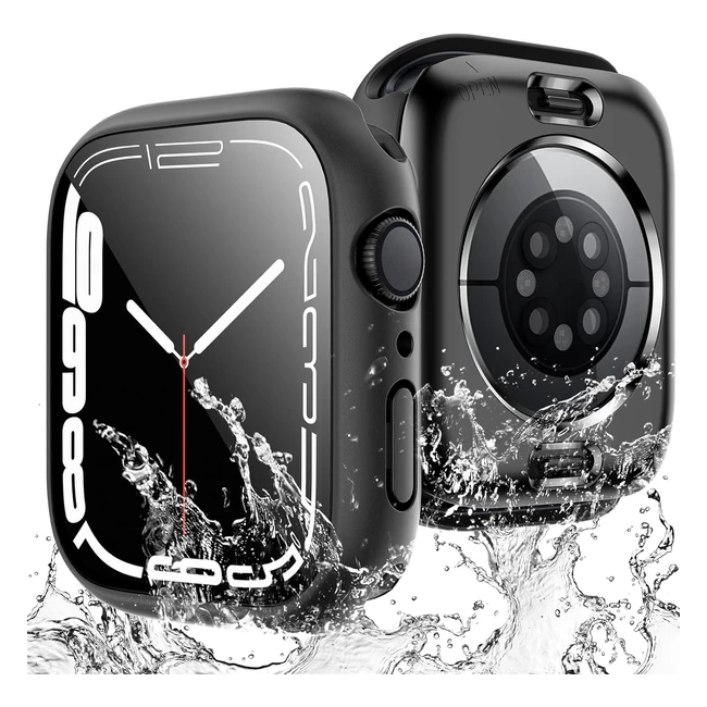 Pack Coque tanche Apple Watch Series 9 2023 Series 87 45mm IP67 Noir