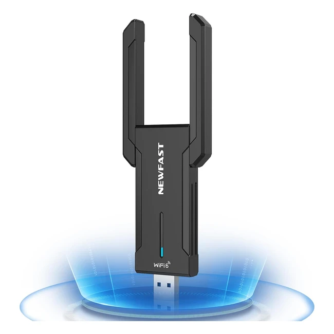 Nuevo Adaptador WiFi USB AX5400 6E 3 Banda 6GHz/5GHz/2.4GHz - USB 3.0 para Windows 11/10 - Antena WiFi - Tecnología MU-MIMO OFDMA WPA3