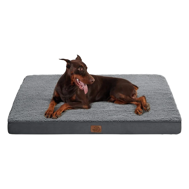 Bedsure XL Dog Bed Washable Orthopedic Pillow - Grey 137x1115x10cm