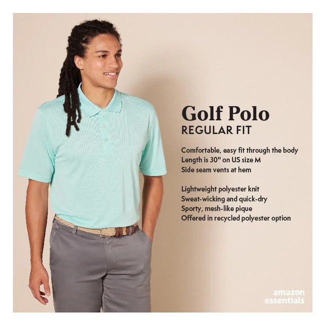 Amazon Essentials Men's Regular-Fit Quick-Dry Golf Polo Shirt - Reference #12345 - Lightweight & Breathable