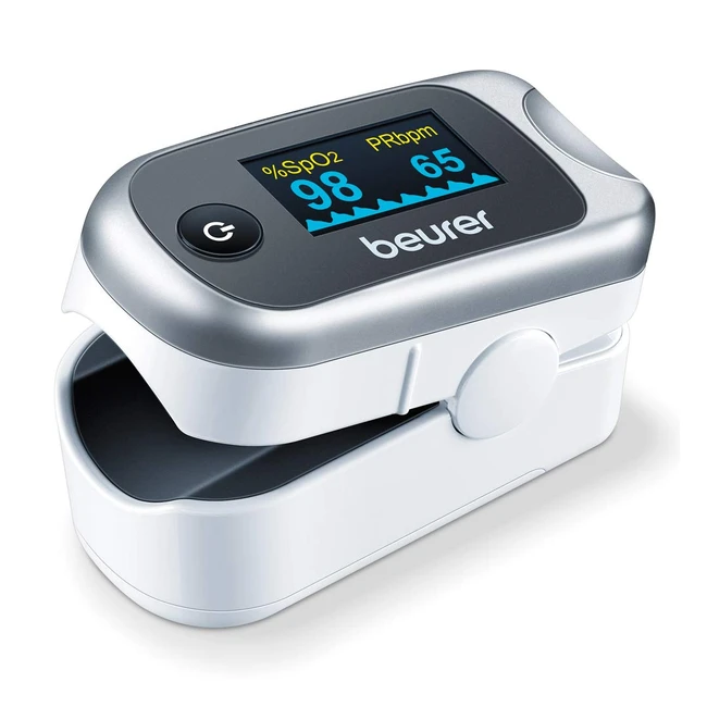 Beurer PO40 Pulse Oximeter - Accurate Heart Rate  Oxygen Saturation Monitor for