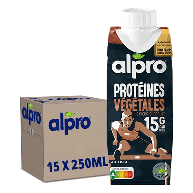Alpro Boisson Végétale Soja Protéine Chocolat 250ml - Lot de 15x250ml