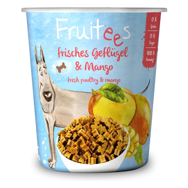 Bosch Fruitees Mango 4er Pack 800g | Single Protein | Frisches Geflügel | Ohne Zucker & Farbstoffe | Getreidefrei