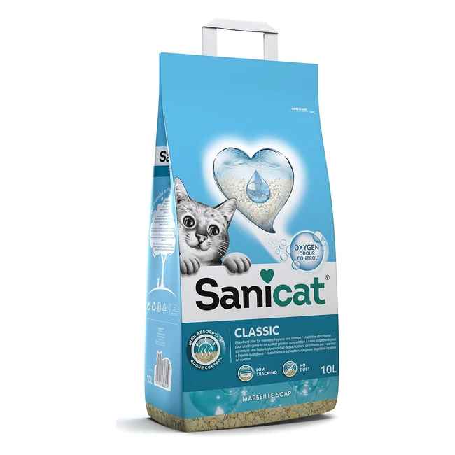 Sanicat Marseille Soap Scented Cat Litter - Fast Absorption - 10L Capacity
