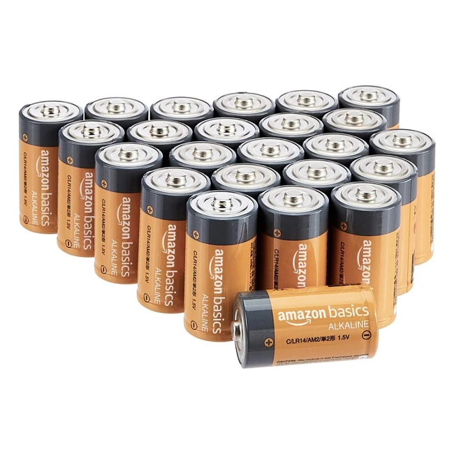 Amazon Basics Alkaline Batterien Typ C 24er Pack - Langhaltige Leistung