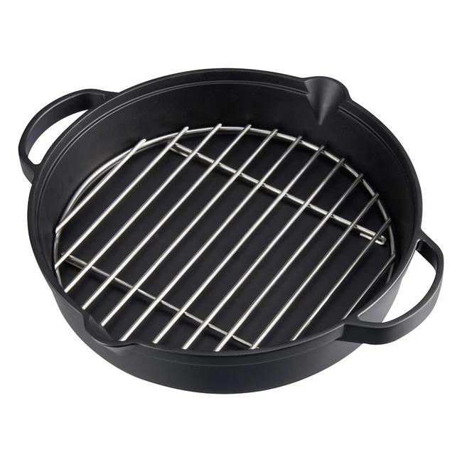 Campingaz Gusseisen Bratpfanne mit Edelstahl Grillrost groe Pfanne rund fr B