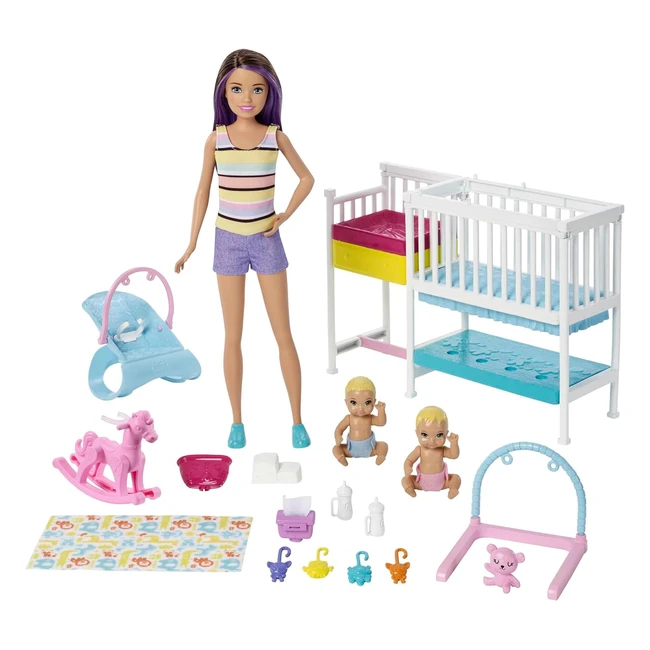 Barbie Nursery Playset with Skipper Babysitters Inc Doll GFL38