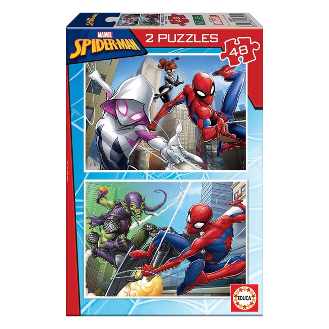 Set de 2 puzzles infantiles Spiderman Marvel 48 piezas - Educa 18099