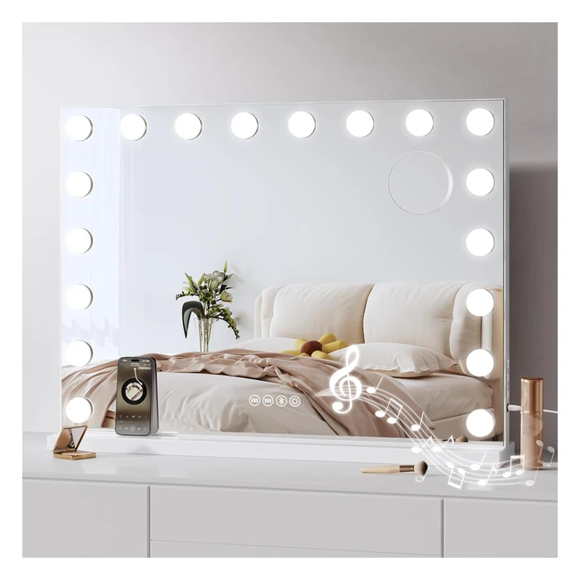 Miroir Maquillage Hollywood Bluetooth Dripex 18 Ampoules LED 80 x 60 cm Contrl