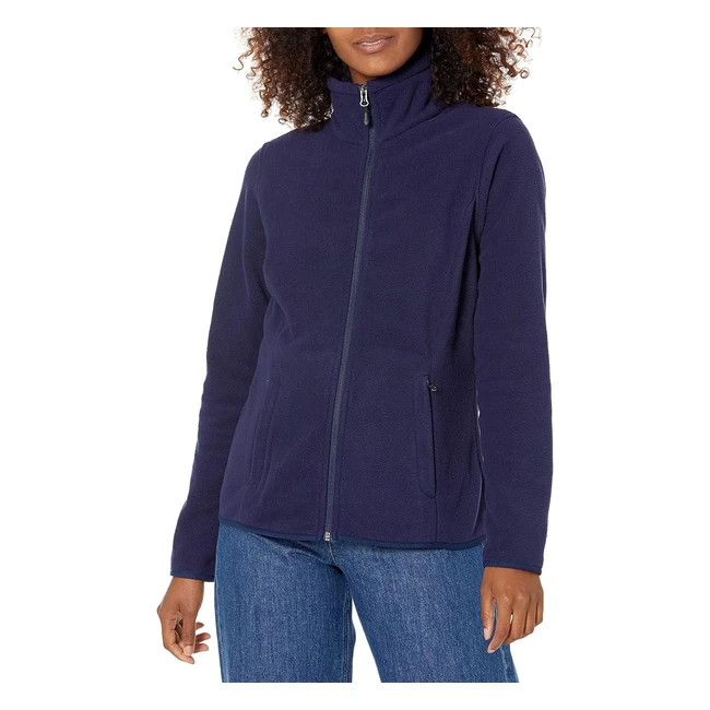Amazon Essentials Women's Classic-Fit Long-Sleeved Full Zip Polar Soft Fleece Jacket - Plus Size - Navy