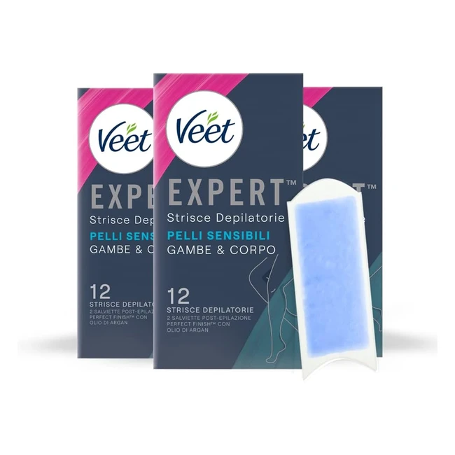 Veet Expert Strisce Depilatorie Gambe e Corpo 36 Strisce 18x2 con Olio di Mandor