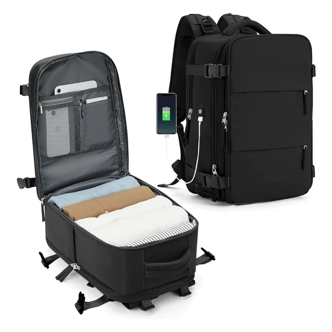 Large Travel Backpack Men Women Waterproof USB Charging Port 14 inch Laptop