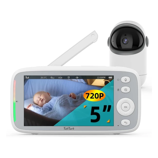 Vigilabebés Taktark 720p Rotación 300 Cámara Inalámbrica Visión Nocturna