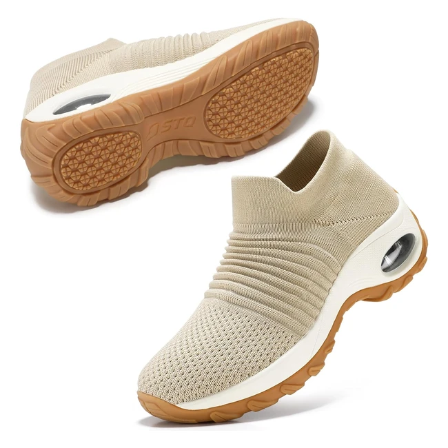 STQ Women's Walking Shoes Slip-On Lightweight Mesh Sneakers - Comfortable Platform Wedge Shoes #WalkingShoes #MeshSneakers #ComfortableShoes
