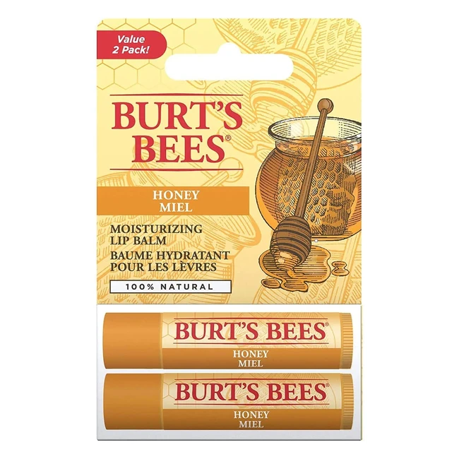 Burts Bees Lip Balm Duo Pack - Honey Beeswax Chapstick - 2x425g