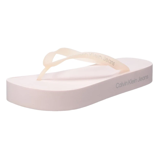 Calvin Klein Womens Beach Sandal Flatform Logo YW0YW01092 - Comfortable and Sty