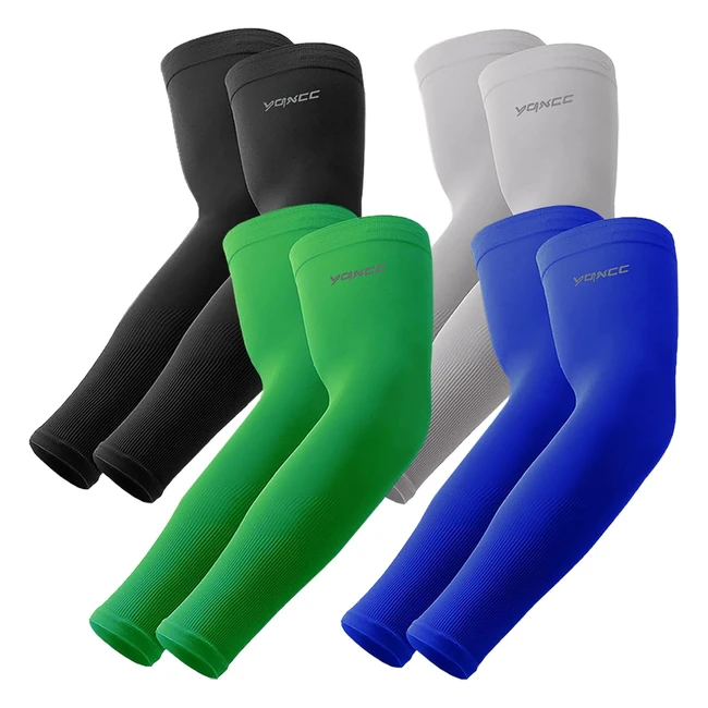 yqxcc UV Sun Protection Arm Sleeves - 4 Pairs UPF 50 Cooling Compression Sleev