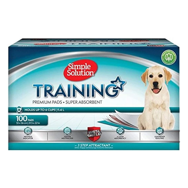 Simple Solution Absorbent Premium Dog Training Pads - Pack of 100 - 6-Layer Prot
