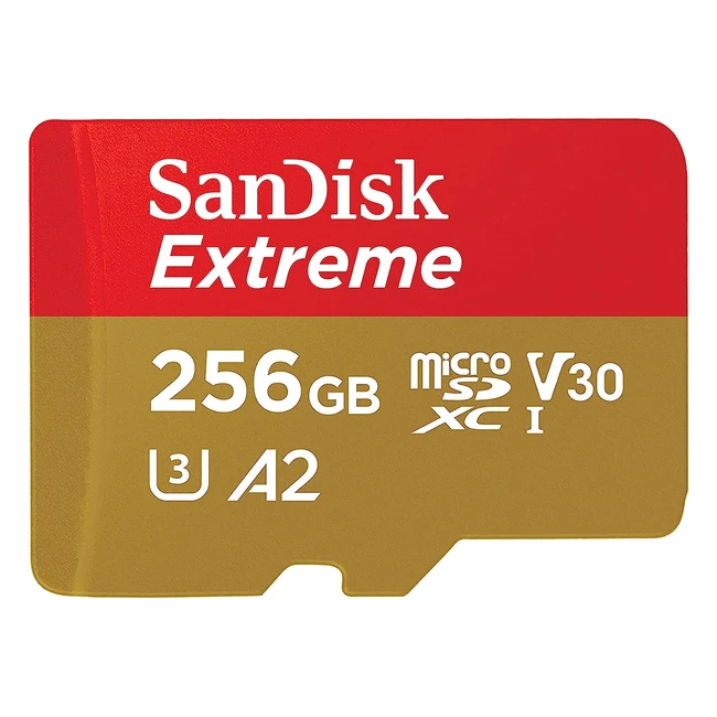 Sandisk Extreme MicroSDXC UHSI Speicherkarte 256GB Adapter für Smartphones Action Kameras und Drohnen A2 C10 V30 U3