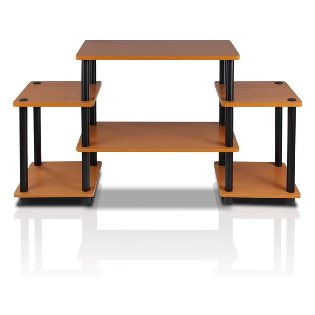 Furinno TurnNTube TV Unit Light CherryBlack 32 No Tools Assembly