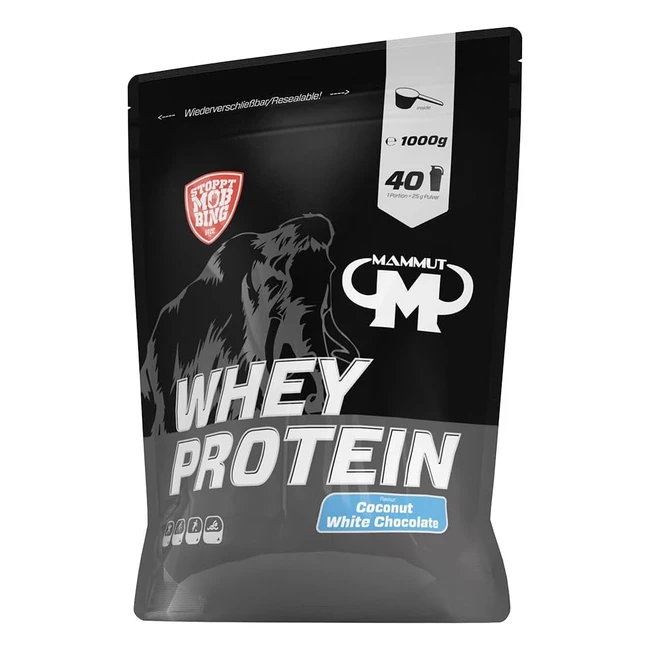 Mammut Nutrition Whey Protein Kokos Weiße Schokolade 1000 g - Hochwertiges Protein für Muskelaufbau