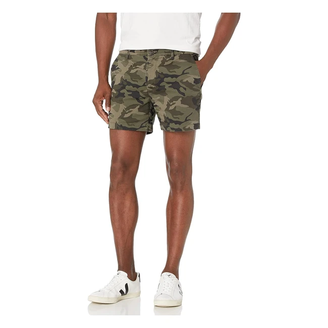 Amazon Essentials Mens Slim Fit 5 Flat-Front Chino Shorts - Comfort Stretch - G
