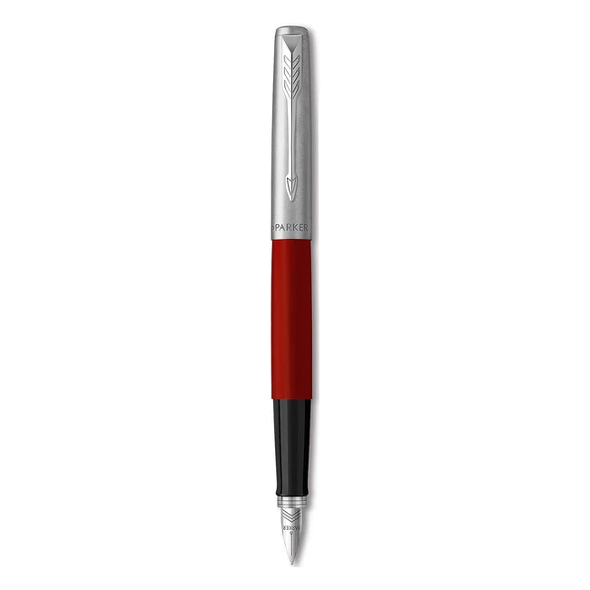 Parker Jotter Originals Fountain Pen - Classic Red Finish - Medium Nib - BlueBl