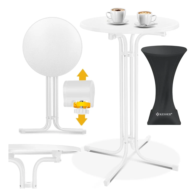 Kesser Gastro Bartisch klappbar Bistrotisch pulverbeschichtet Edelstahlplatte h