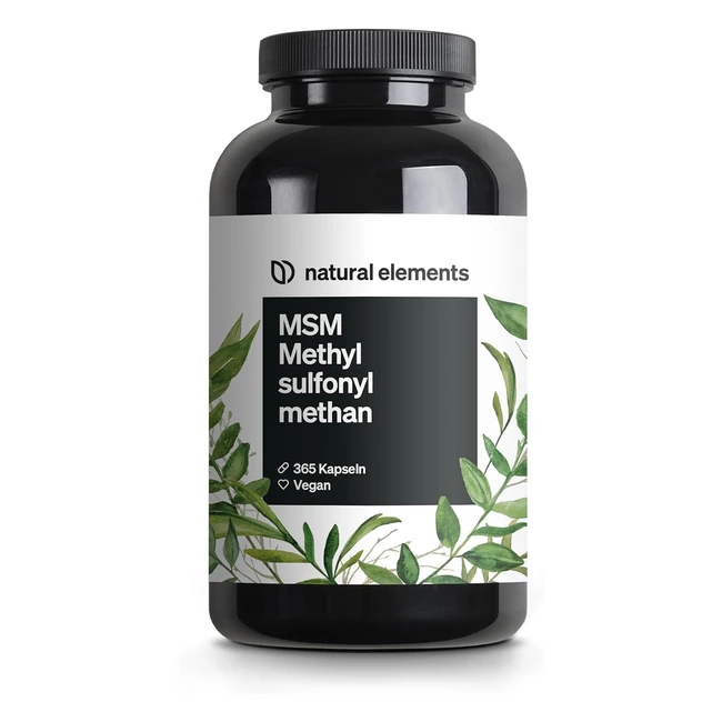 365 vegane MSM Kapseln - Laborgeprft - 1600mg pro Tagesdosis - Hochdosiert