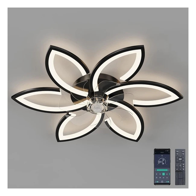 Ventilatore da soffitto silenzioso con luce - Didadida 70W - Telecomando e App -