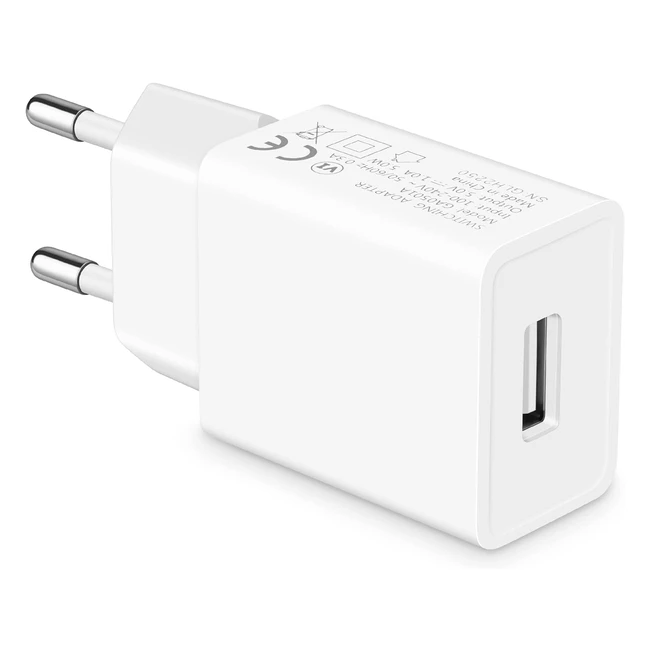 Cargador USB 5V1A Blanco - Mataumahi 5W - Carga Segura y Eficiente
