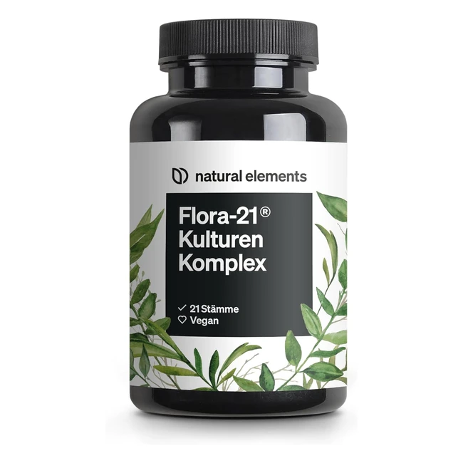 Flora21 Kulturenkomplex - 21 Bakterienstämme - Bio Inulin - 180 magensaftresistente Kapseln