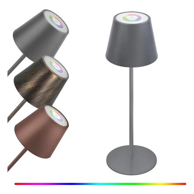 Lampada da tavolo LED ricaricabile GGNOO touch RGB multicolore