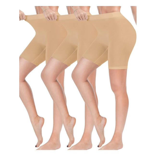 Reamphy Anti Chafing Shorts Women 3 Pack - Seamless Slip Shorts for Dresses and 