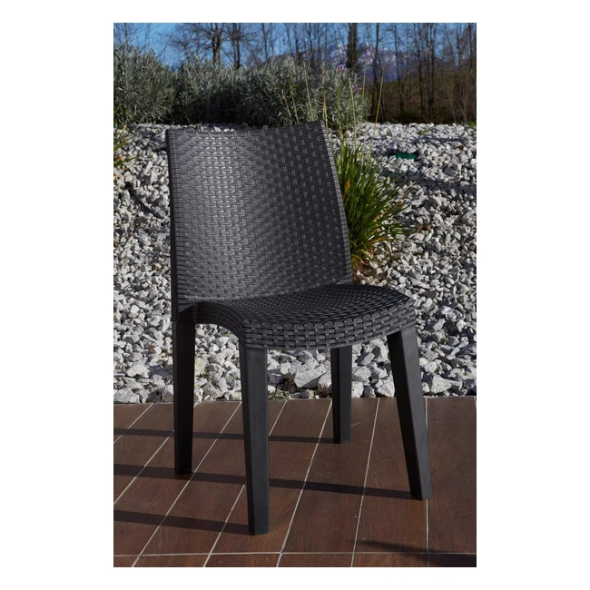 Chaise dextrieur Trieste - Fauteuil de jardin effet rotin 100 made in Italy