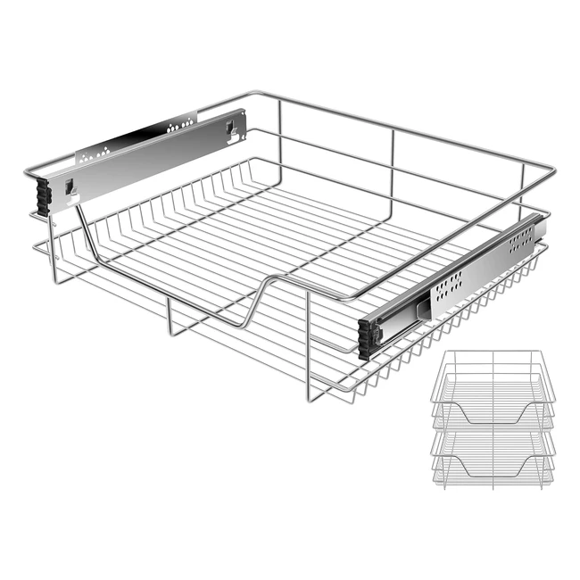 Kesser Teleskopschublade 2x 60 cm - Kchenschublade - Kchenschrank - Korbauszug - Schrankauszug