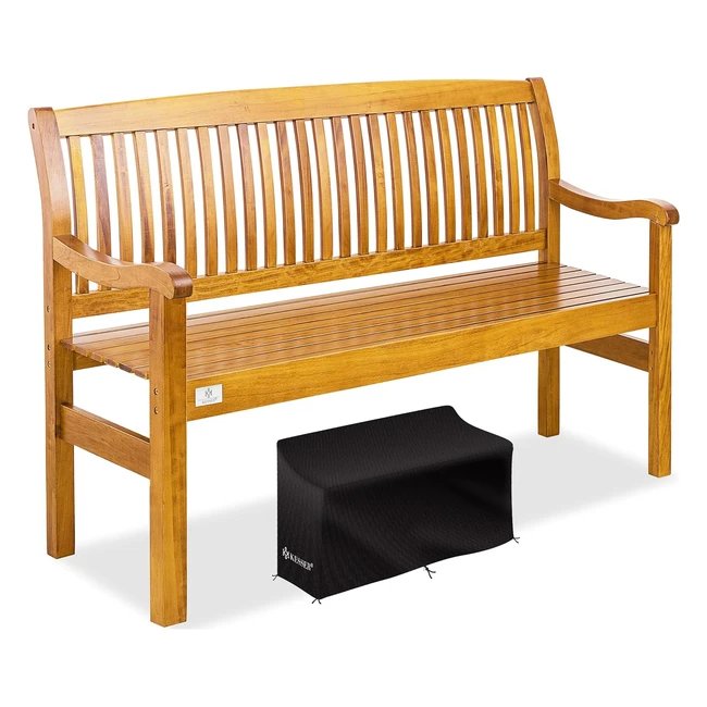 Kesser Gartenbank Holzbank wetterfest 150 cm - Sitzbank 320 kg belastbar - Balko
