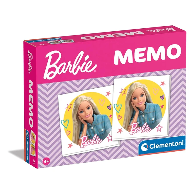 Clementoni Memo Compact Barbie Memory Game 48 Teile Kinder ab 4 Jahren ideal als Reisespiel 18288