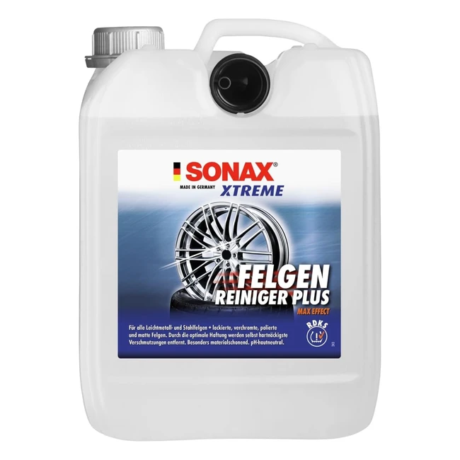 SONAX Xtreme Felgenreiniger Plus 5 Liter - Effiziente Reinigung aller Leichtmetall- und Stahlräder inklusive lackierter, verchromter und polierter Felgen - Artikel Nr. 02305050