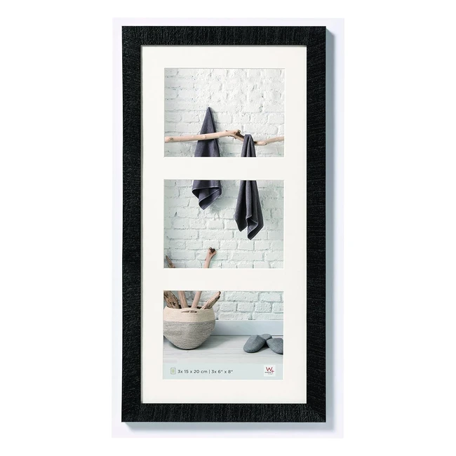 Walther Design Picture Frame Black 3x 15x20 cm - Home Wooden Frame HO352B
