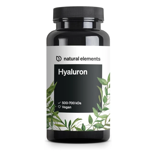 Vegane Hyaluronsäure 500 mg Kapseln - 90 Stück für 3 Monate - Hochdosiert & laborgeprüft