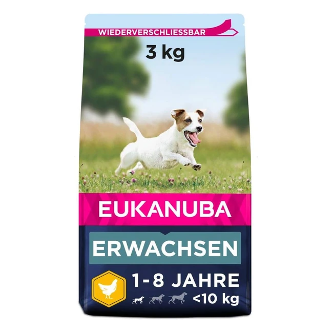 Eukanuba Premium Trockenfutter für kleine Hunderassen, frisches Hühnerfleisch, 3 kg