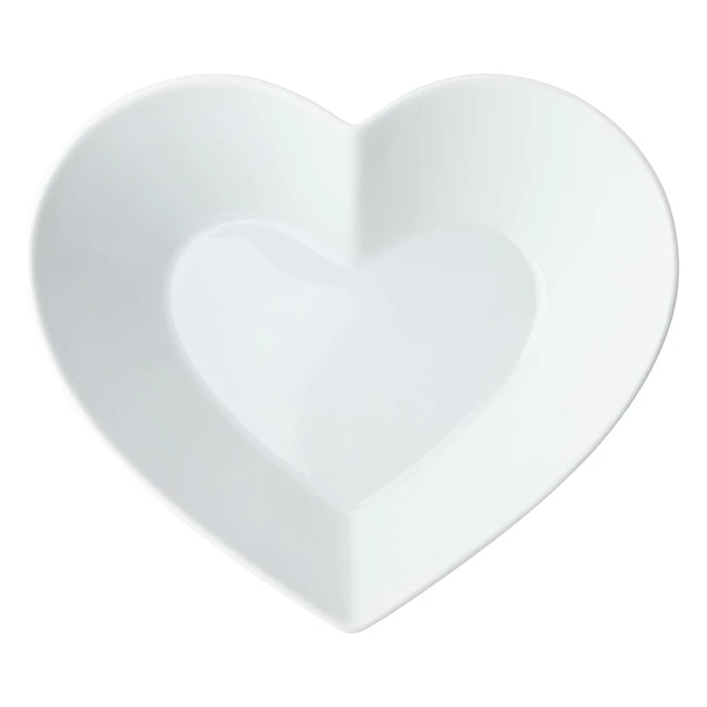 Mikasa Chalk Porcelain Heart Bowl - Large 21cm - Dishwasher Safe - Gift Packaged