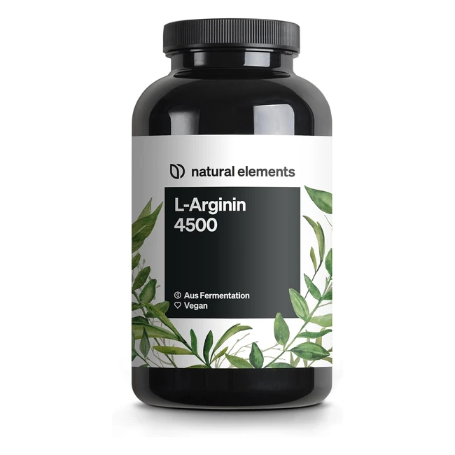 Hochdosiertes L-Arginin 365 vegane Kapseln - 4500mg pro Tagesdosis - Reines L-Ar